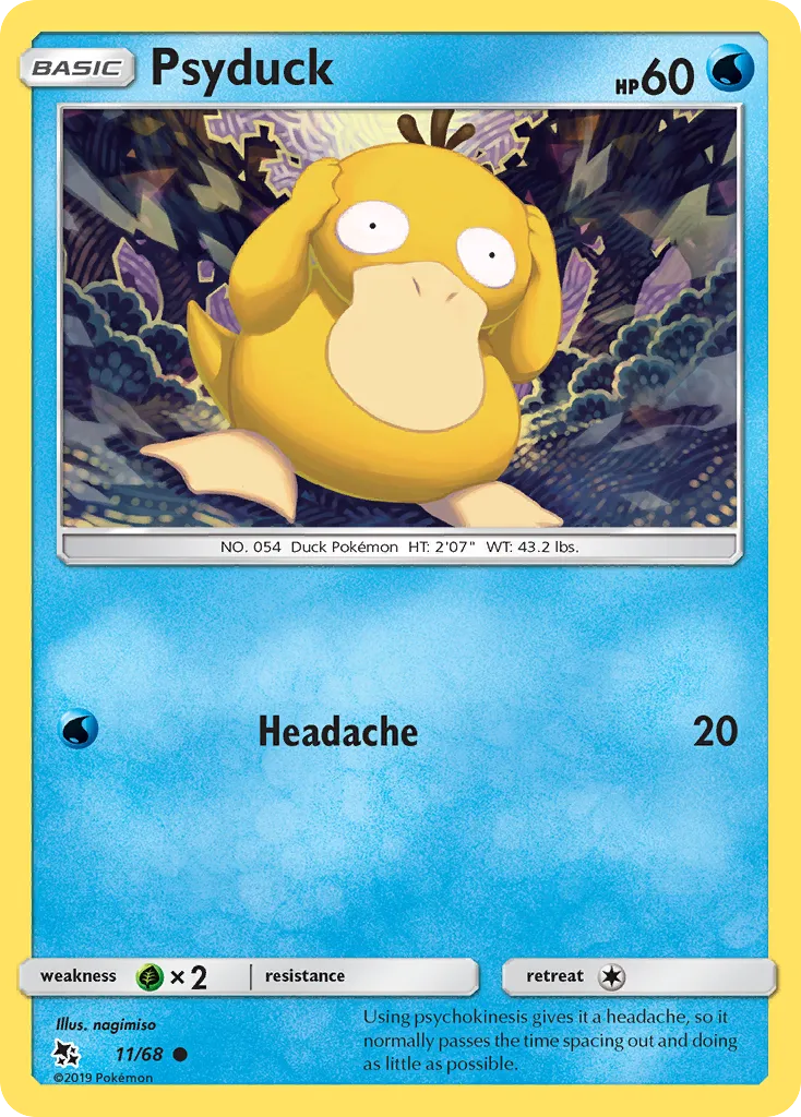 2019 Hidden Fates Psyduck Common #11/68 Common card image
