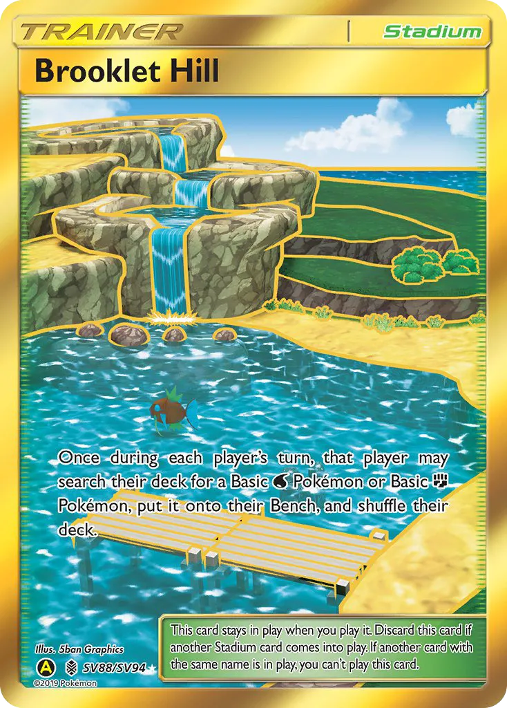 2019 Hidden Fates Shiny Vault Brooklet Hill Rare Secret #SV88 Rare Secret card image