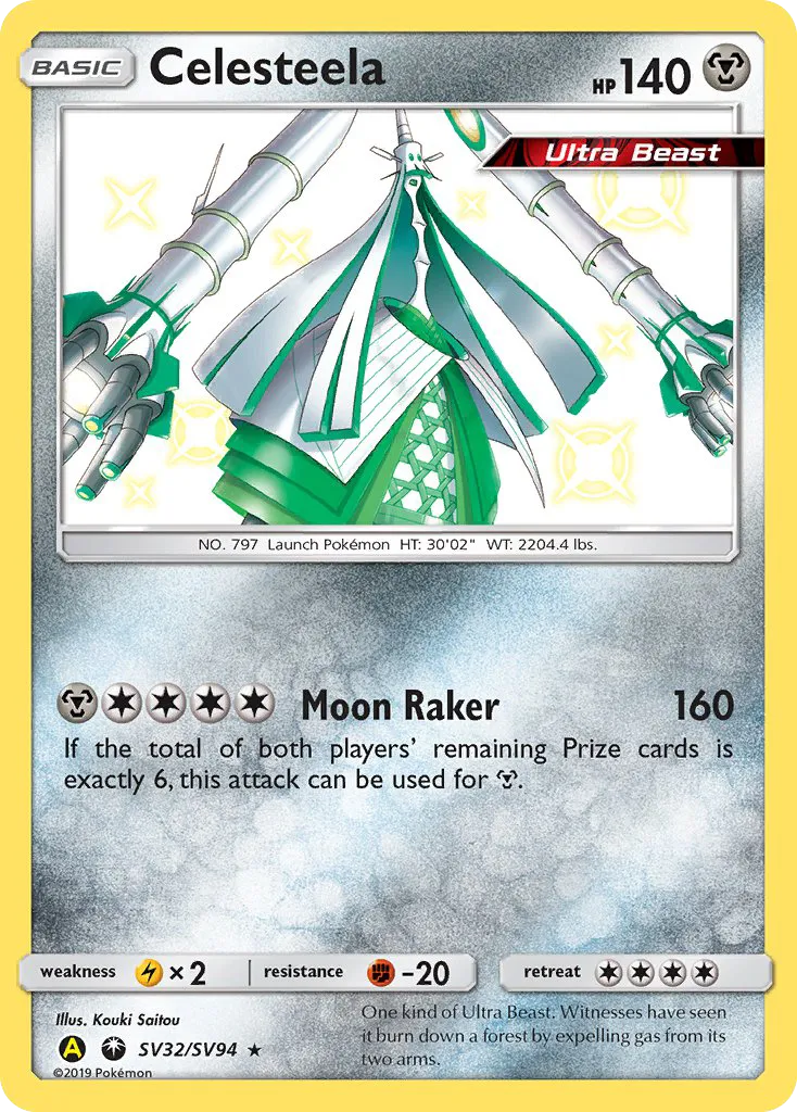 2019 Hidden Fates Shiny Vault Celesteela Rare Shiny #SV32 Rare Shiny card image