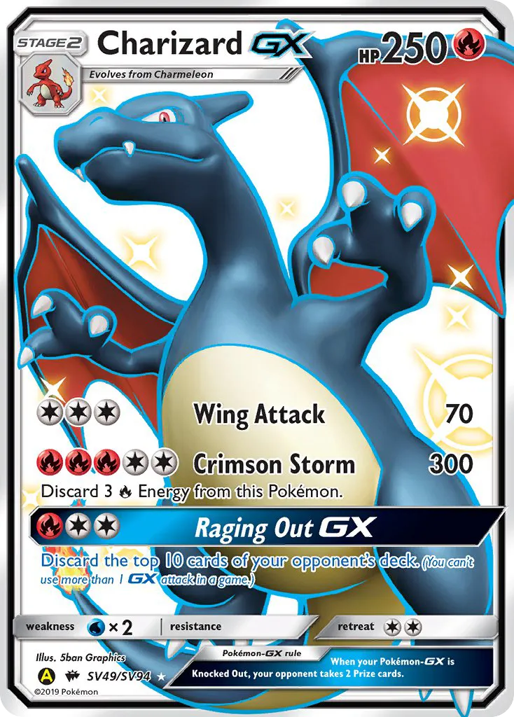 2019 Hidden Fates Shiny Vault Charizard-GX Rare Shiny GX #SV49 Rare Shiny GX card image