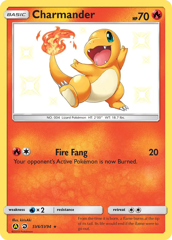 2019 Hidden Fates Shiny Vault Charmander Rare Shiny #SV6 Rare Shiny card image