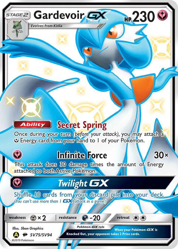 2019 Hidden Fates Shiny Vault Gardevoir-GX Rare Shiny GX #SV75 Rare Shiny GX card image