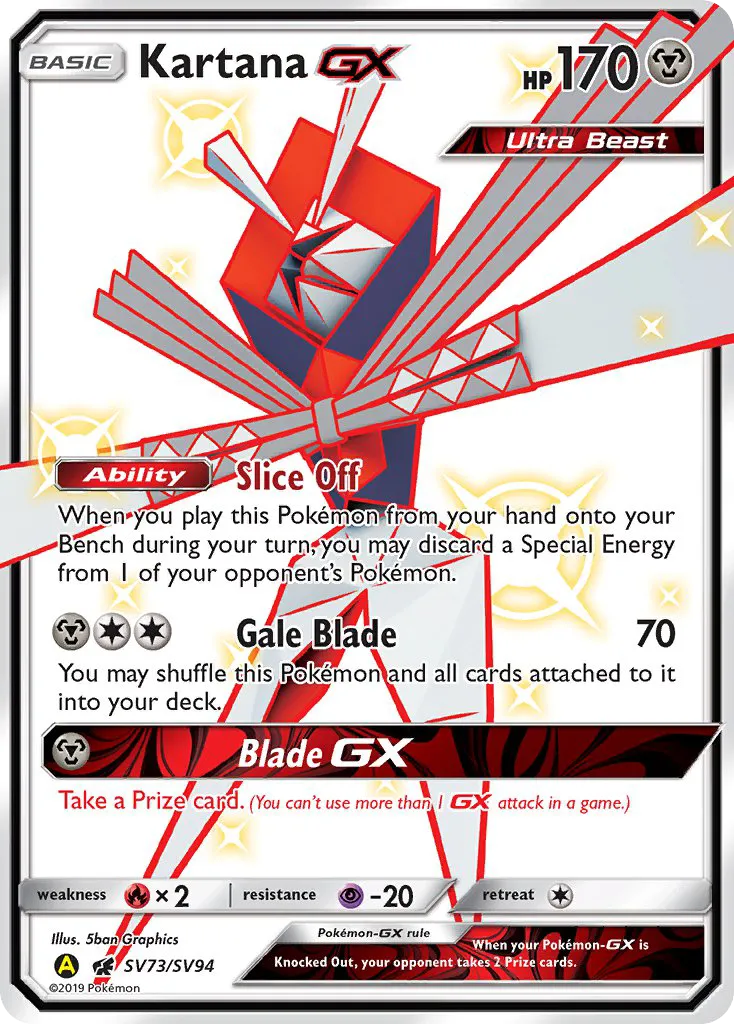2019 Hidden Fates Shiny Vault Kartana-GX Rare Shiny GX #SV73 Rare Shiny GX card image