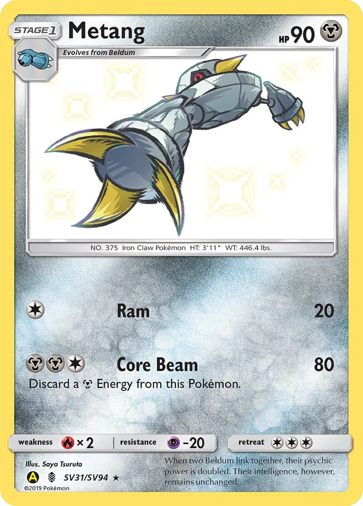 2019 Hidden Fates Shiny Vault Metang #SV31 Rare Shiny card image