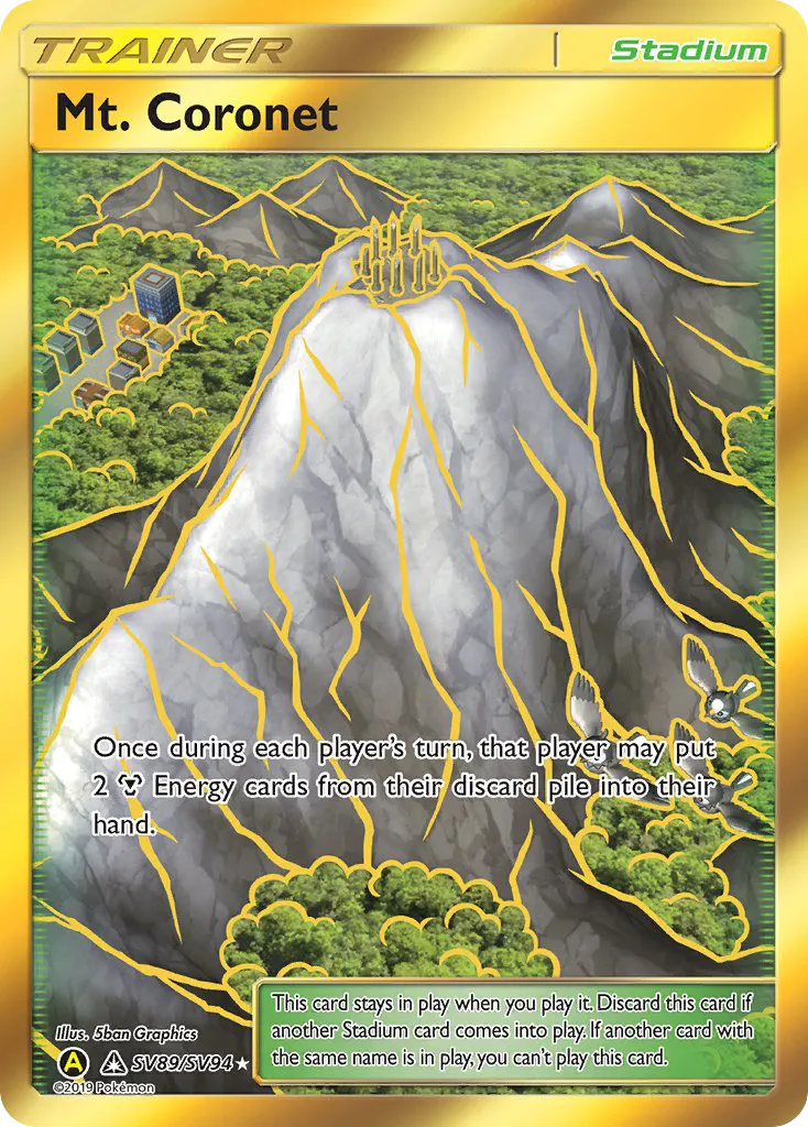 2019 Hidden Fates Shiny Vault Mt. Coronet #SV89 Rare Secret card image