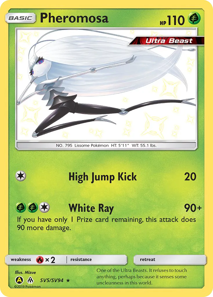 2019 Hidden Fates Shiny Vault Pheromosa #SV5 Rare Shiny card image