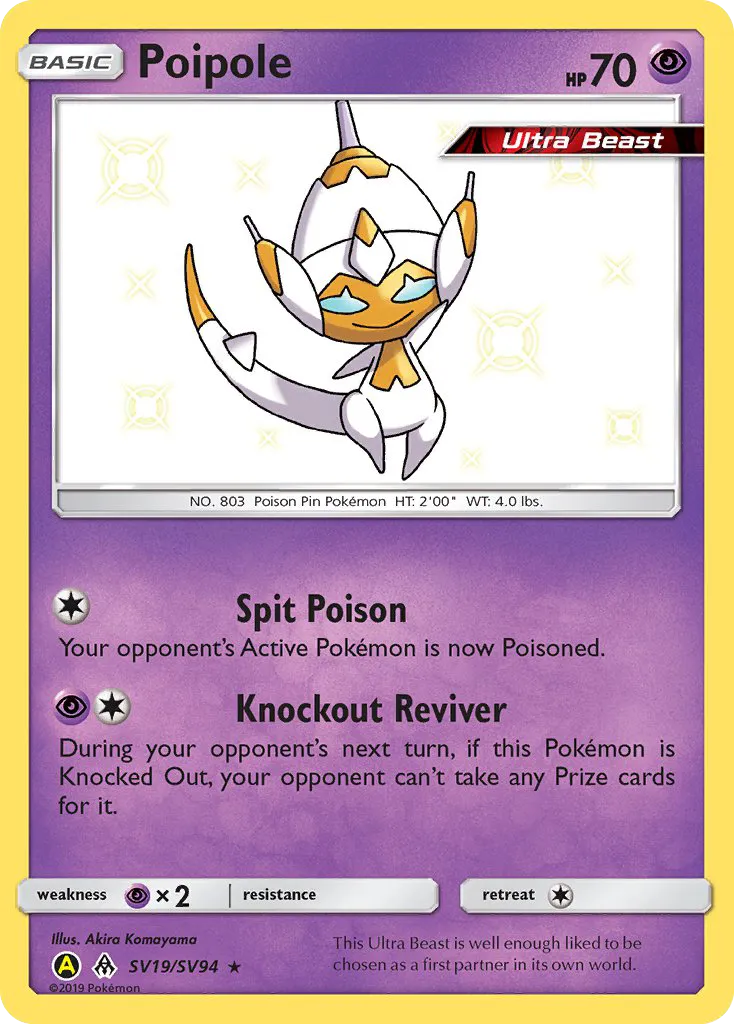 2019 Hidden Fates Shiny Vault Poipole #SV19 Rare Shiny card image