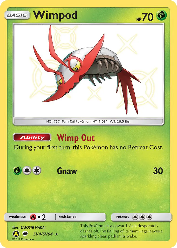 2019 Hidden Fates Shiny Vault Wimpod #SV4 Rare Shiny card image