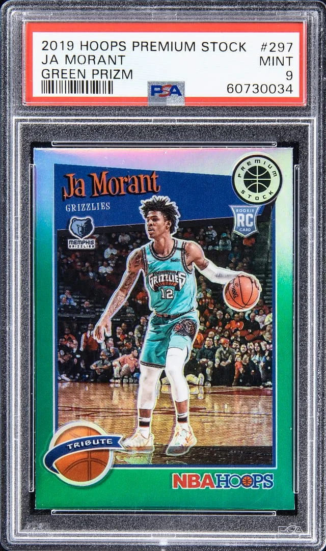 2019 Hoops Ja Morant Premium Stock Green Prizm #297 card image