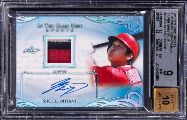 2019 In the Game Used Shohei Ohtani Sports Autograph Memorabilia Silver Spectrum #UA-SO2 card image