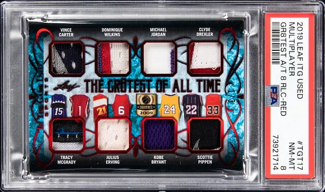 2019 Leaf Carter/Wilkins/Jordan/Drexler/McGrady/Erving/Bryant/Pippen In The Game Used The Gr8test Of All Time #TGT-17 card image