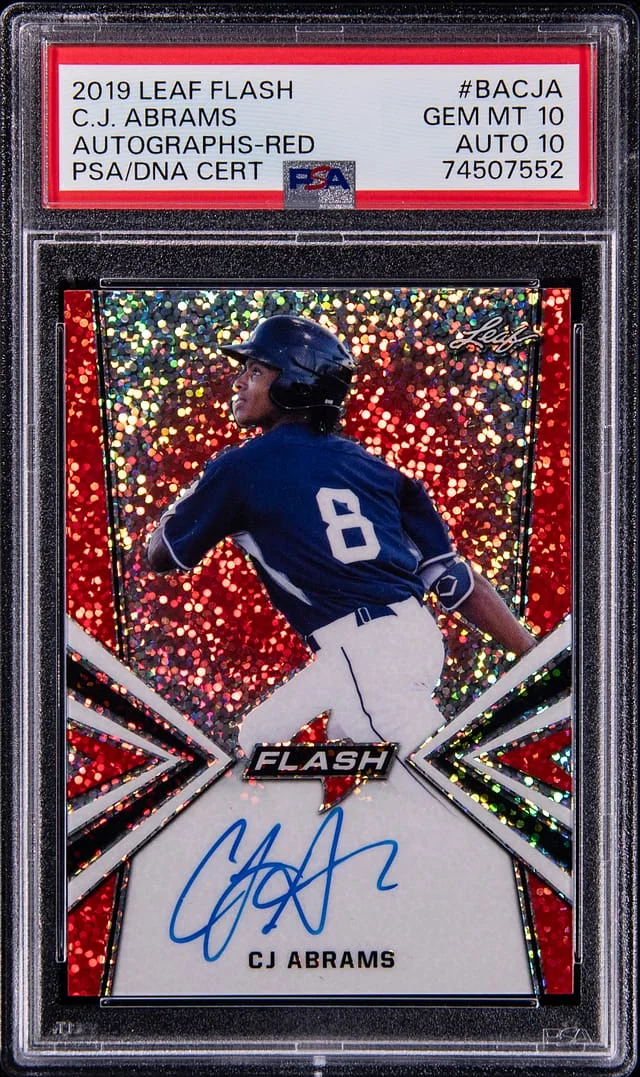 2019 Leaf CJ Abrams Flash Autographs Red #BAC-JA card image
