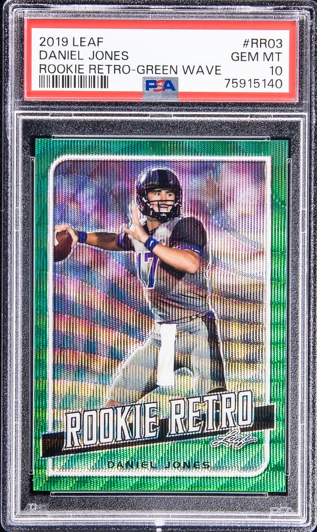 2019 Leaf Daniel Jones Retro Green Wave #RR-03 card image