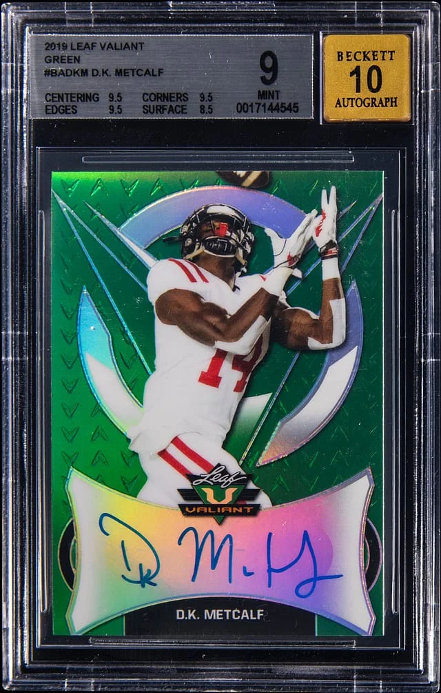 2019 Leaf DK Metcalf Valiant Green #BA-DKM card image