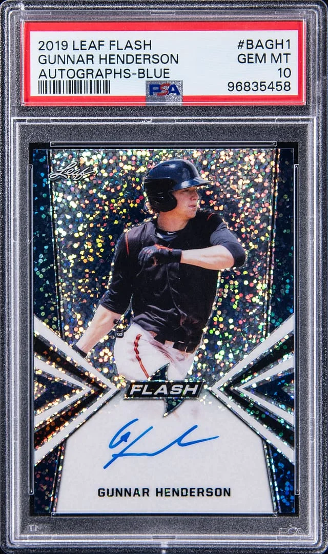 2019 Leaf Gunnar Henderson Flash Autographs Blue #BA-GH1 card image