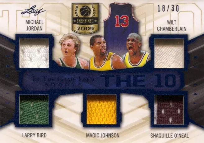 2019 Leaf In the Game Used Michael Jordan The 10 Relics #T10-07 card image