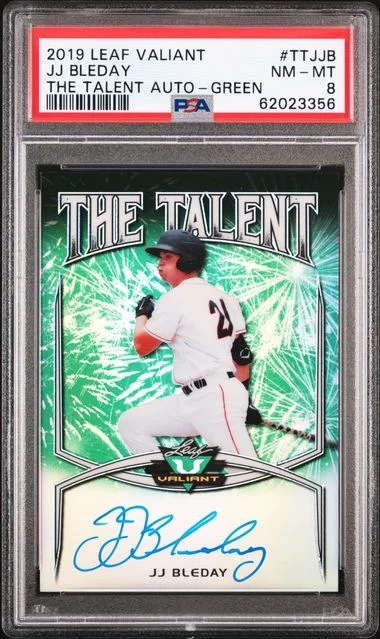 2019 Leaf JJ Bleday Valiant The Talent Autographs Green #TT-JJB card image