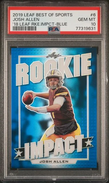 2019 Leaf Josh Allen Best Of Sports 2018 Leaf Impact Blue #6 card image