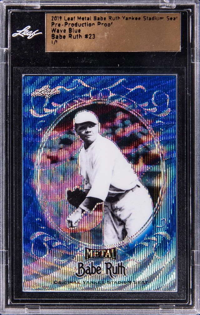 2019 Leaf Metal Babe Ruth - Leaf Encased Babe Ruth Yankee Stadium Seat Pre-Production Proof #23 card image