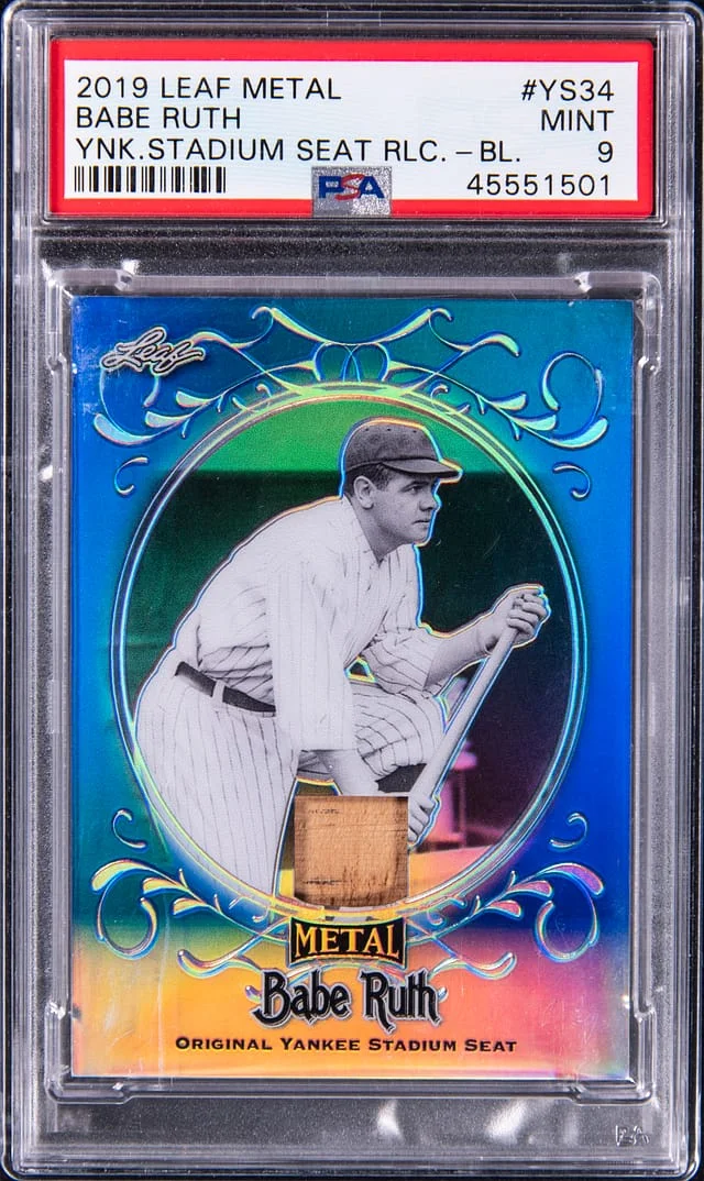 2019 Leaf Metal Babe Ruth Yankee Stadium Seat Relic Blue #YS-34 card image