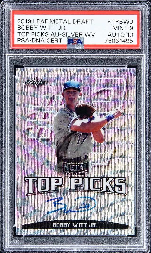 2019 Leaf Metal Bobby Witt Jr. Draft Top Picks Auto Blue #TP-BWJ card image