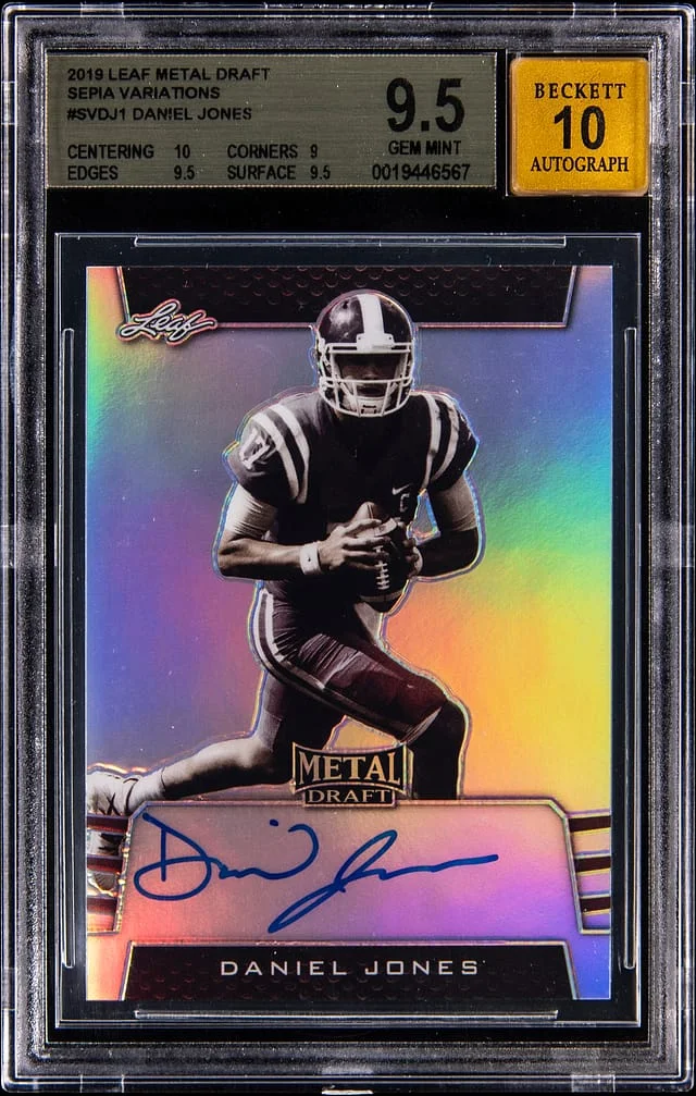 2019 Leaf Metal Daniel Jones Draft Sepia Variations #SV-DJ1 card image