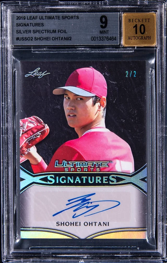 2019 Leaf Shohei Ohtani Ultimate Sports Signatures Silver Spectrum Foil #US-SO2 card image