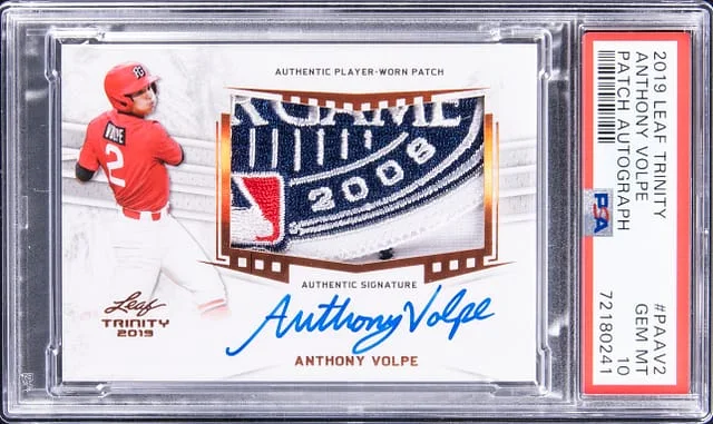 2019 Leaf Trinity Anthony Volpe Patch Autograph #PAAV2 card image