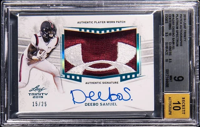 2019 Leaf Trinity Deebo Samuel Patch Autographs Bronze Spectrum #PA-DS1 card image