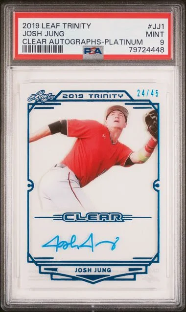 2019 Leaf Trinity Josh Jung Autograph Inscriptions Platinum #JJ1 card image