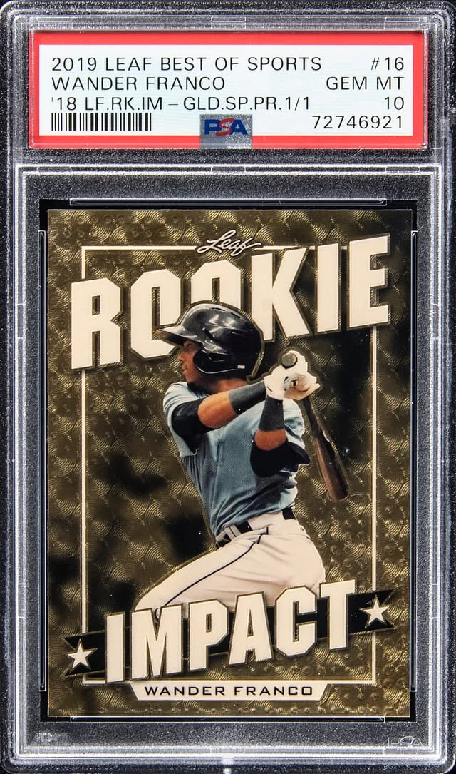 2019 Leaf Wander Franco Best of Sports '18 Leaf Impact Gold Superfractor #16 card image