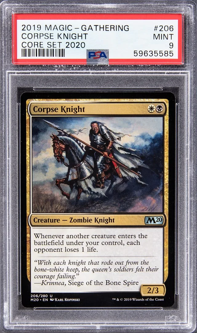 2019 Magic: The Gathering Core Set 2020 Corpse Knight #206 card image