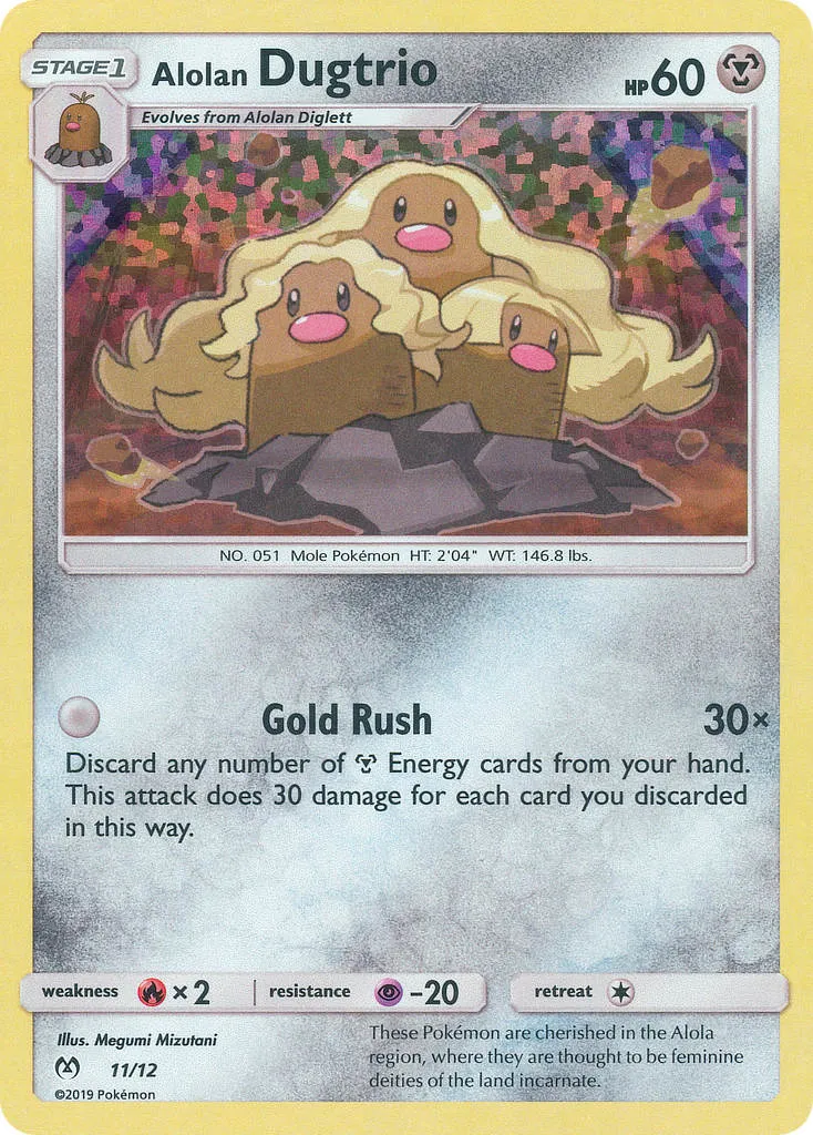 2019 McDonald's Collection 2019 Alolan Dugtrio McDonald's Promo #11/12 McDonald's Promo card image