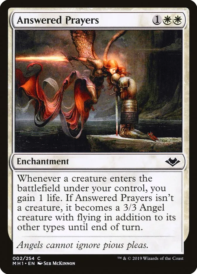 2019 Modern Horizons Answered Prayers common #2 unlisted card image