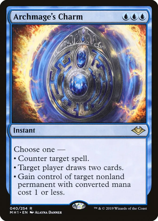 2019 Modern Horizons Archmage's Charm rare #40 unlisted card image