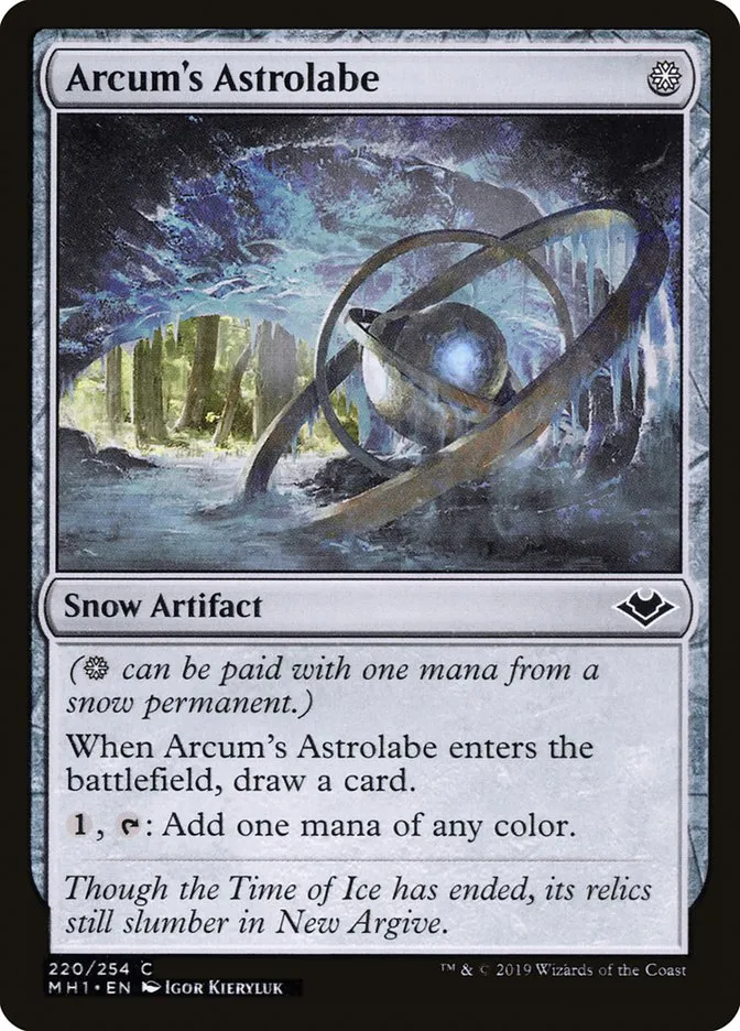 2019 Modern Horizons Arcum's Astrolabe common #220 unlisted card image