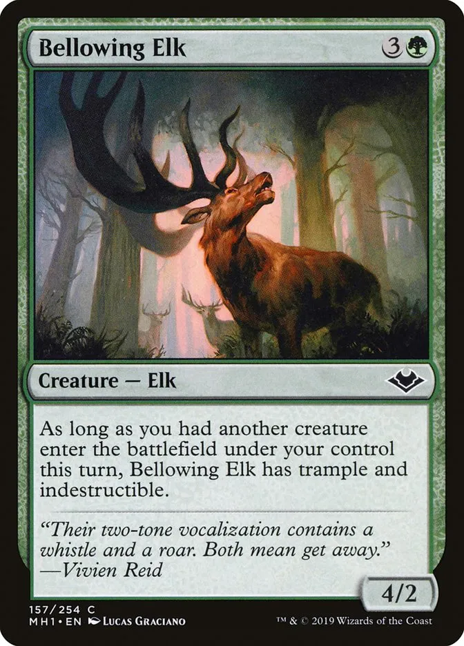 2019 Modern Horizons Bellowing Elk common #157 unlisted card image