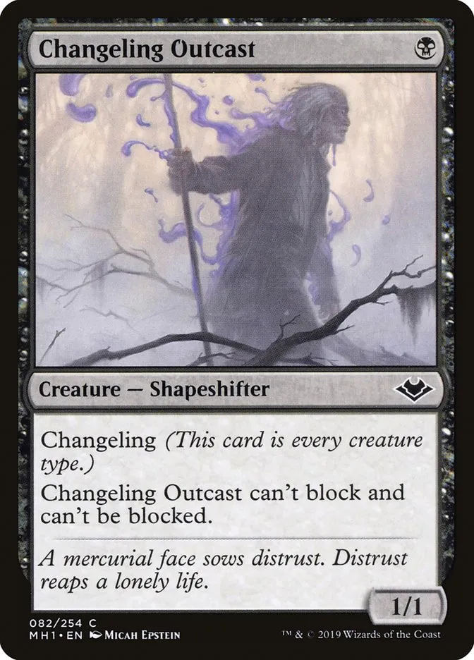 2019 Modern Horizons Changeling Outcast common #82 unlisted card image