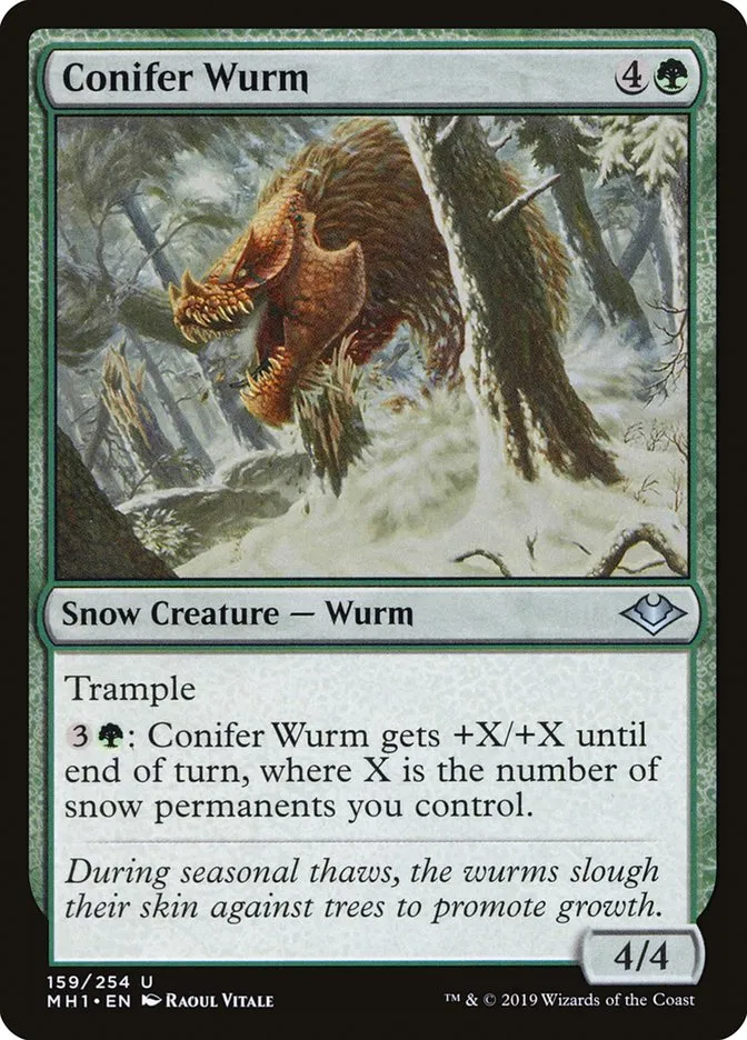 2019 Modern Horizons Conifer Wurm uncommon #159 unlisted card image