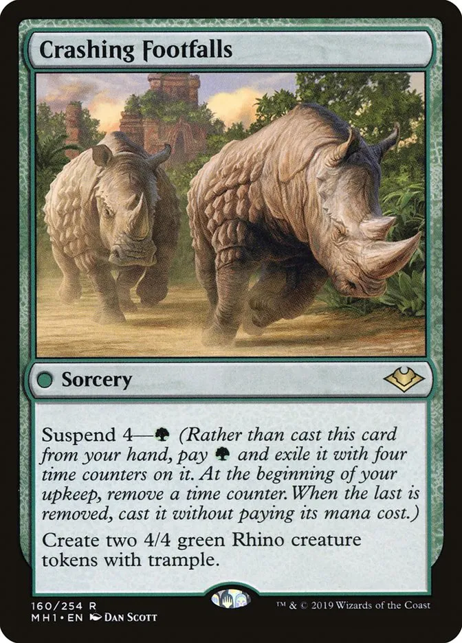 2019 Modern Horizons Crashing Footfalls rare #160 unlisted card image