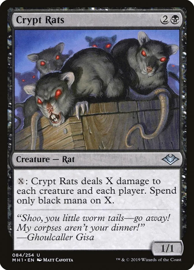 2019 Modern Horizons Crypt Rats uncommon #84 unlisted card image