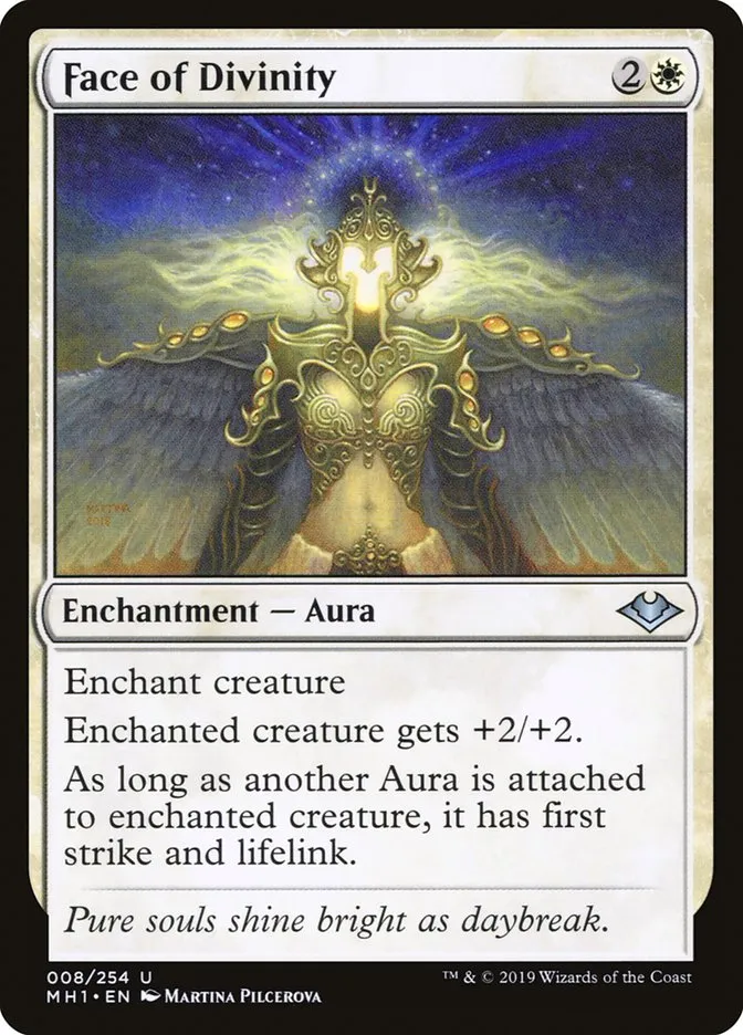 2019 Modern Horizons Face of Divinity uncommon #8 unlisted card image