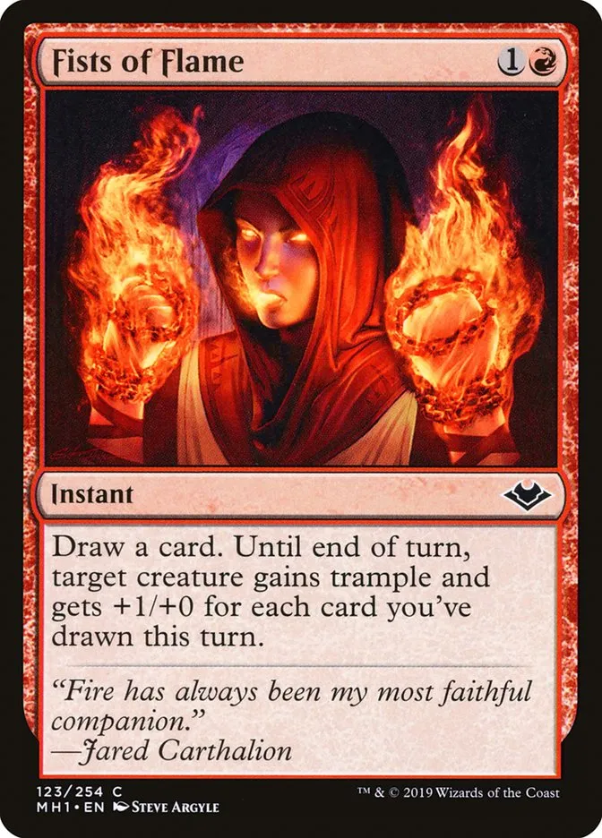 2019 Modern Horizons Fists of Flame common #123 unlisted card image