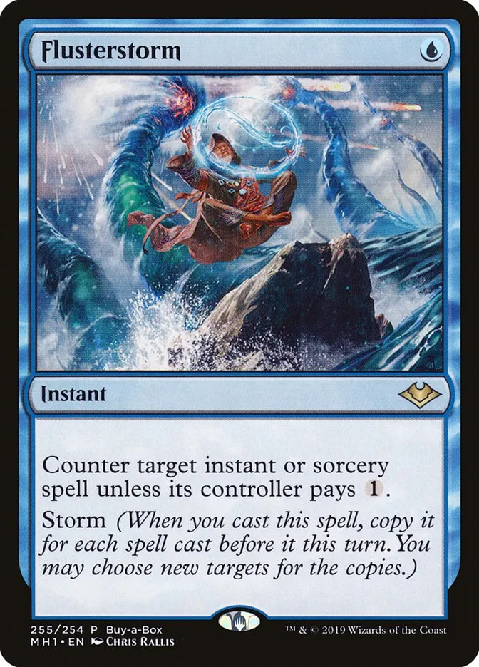 2019 Modern Horizons Flusterstorm rare #255 unlisted card image