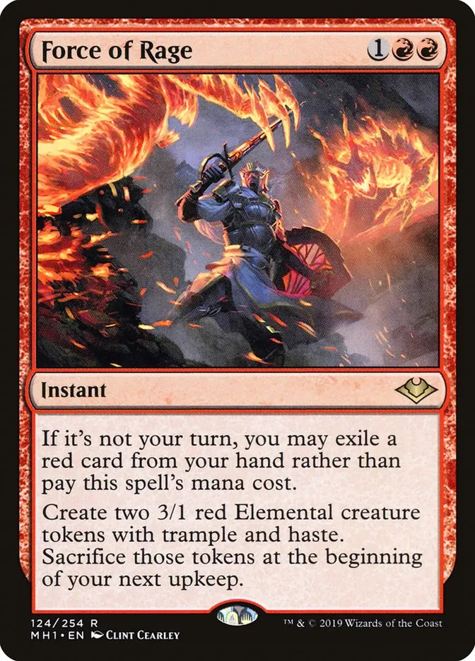 2019 Modern Horizons Force of Rage rare #124 unlisted card image
