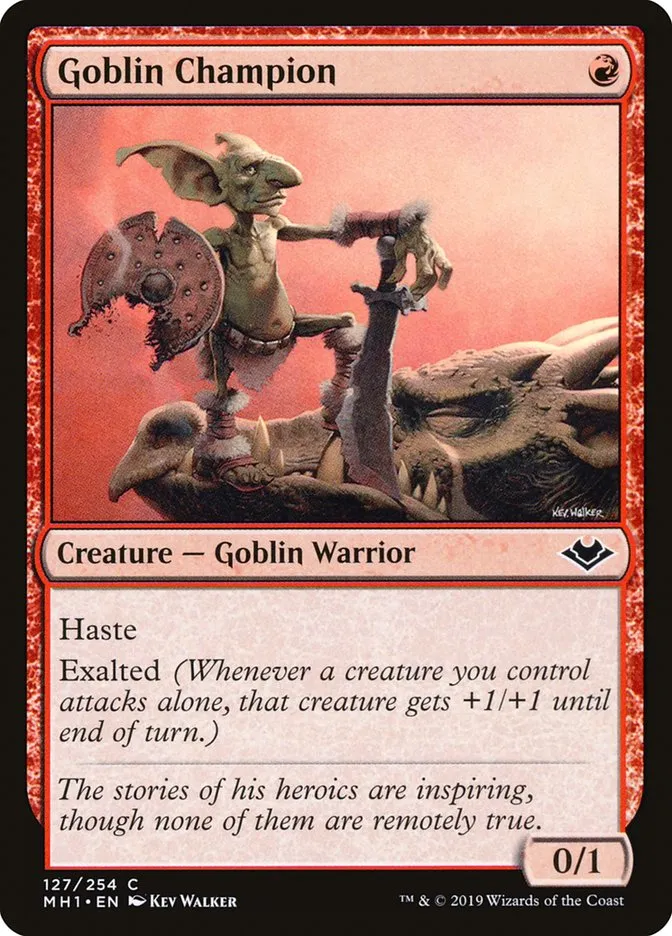 2019 Modern Horizons Goblin Champion common #127 unlisted card image