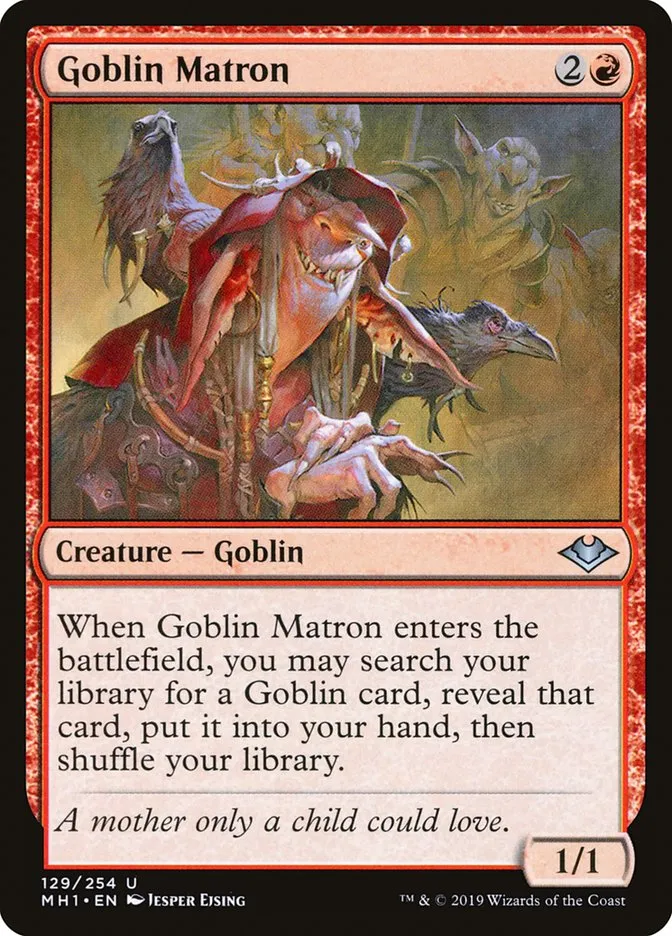 2019 Modern Horizons Goblin Matron uncommon #129 unlisted card image