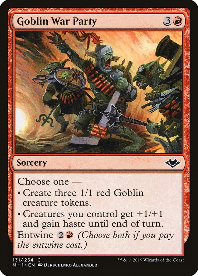 2019 Modern Horizons Goblin War Party common #131 unlisted card image