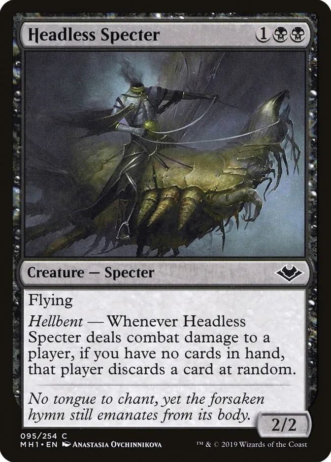 2019 Modern Horizons Headless Specter common #95 unlisted card image