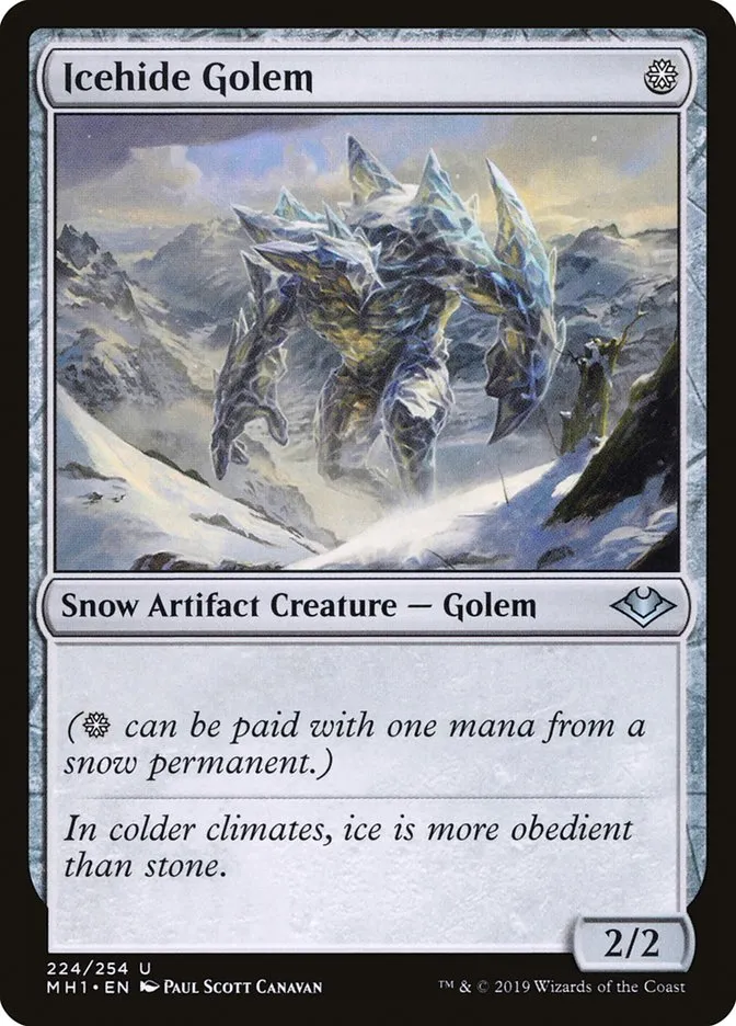 2019 Modern Horizons Icehide Golem uncommon #224 unlisted card image